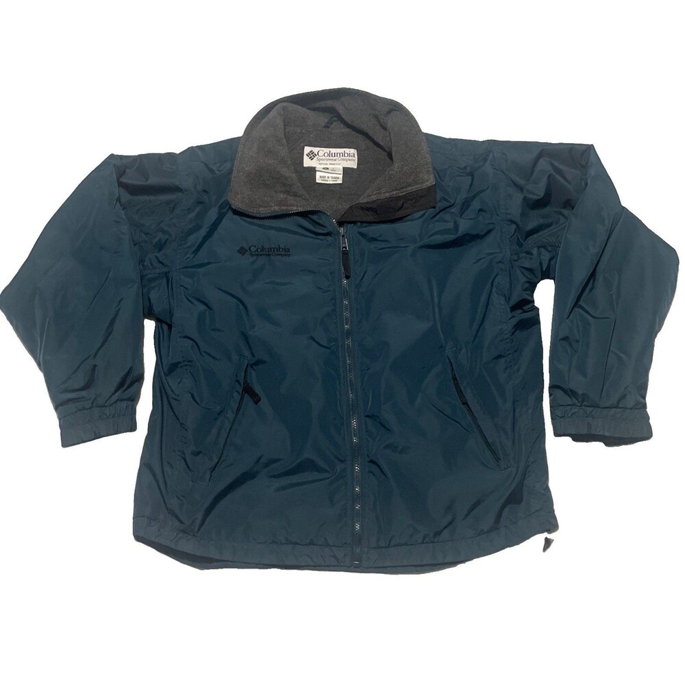Vintage Columbia Fleece Lined Teal Nylon Jacket Women’s M Made in Taiwan